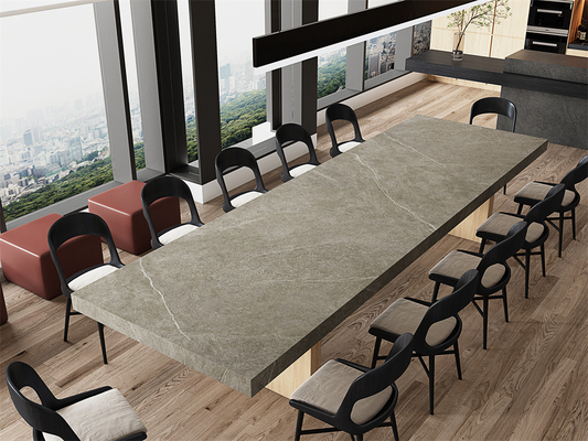 Grijze mat 1600x3200mm geglazuurd porselein gesinterd stenen plaat en antibacteriële binnentegels voor kantoorontwerp