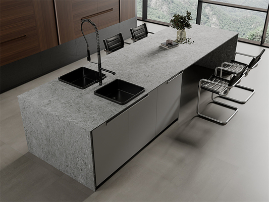 Lichtgrijs 1600x3200mm Matte Gesinterde Steenplaat