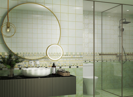 Spiegeloppervlak Groene muur Keramische tegels En 300x600mm waterdichte tegels Voor badkamer