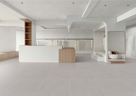 Lichtgrijze 600x1200mm Matte zachte geglazuurde porseleinen tegels en binnenvloertegels voor slaapkamer
