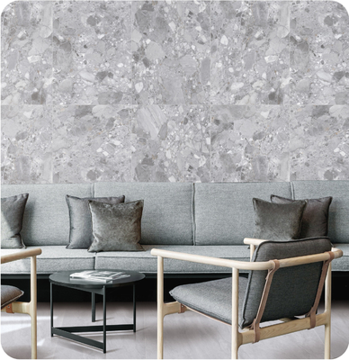Grijze 750x1500mm Buitenwandtegels En Interieurvloer Prachtige Terrazzo Baby Face Gelaste Porseleinentegels Voor Gebouw En Restaurant