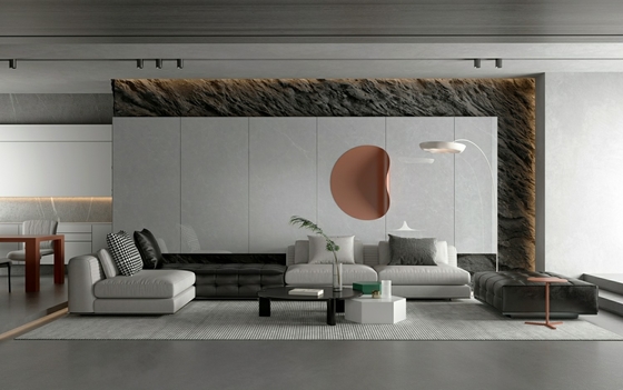 Schramwerend modern binnenmuur porselein geglazuurd gepolijst tegel grijs 900x1800x9mm Voor herbouw en eetkamer