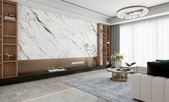 Carrara gepolijste geglazuurde porseleinen tegel 900x1800x9mm en AAA-klasse binnenvloer en wandtegel voor balkon en kantoor goud en wit