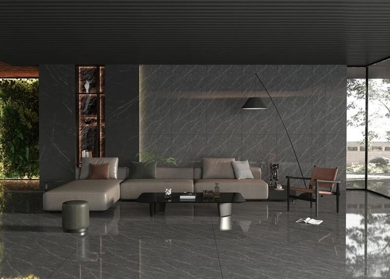 Luxe Zwarte Marmer Look W.A0.5% Grijs Gepolijst Gelast Porselein Tile900x1800x9mm Indoor vloer Voor interieurontwerp En decoratie