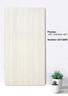 Beige en grijs 600x1200mm Geen vervaging Zachte aanraking Matte achtergrond Gordijnwandtegel Voor Vierkante