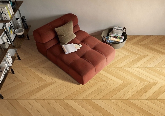 Bruine niet-slip 600x1200mm visbeen houten porseleinen tegels voor woonkamer slijtvast binnenvloertegel