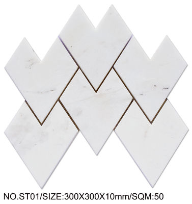 Zuurvaste Witte 300x300mm Natuursteen Mozaïek Voor Project en Decoratie