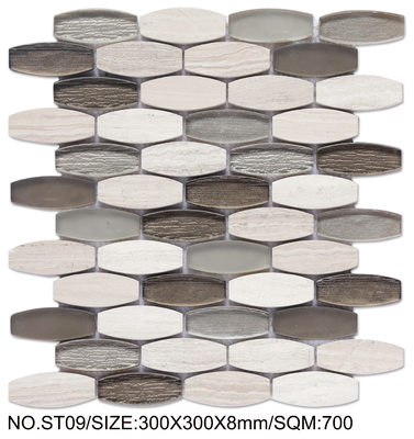 Beige en grijze prachtige 300x300mm natuursteenmozaïek voor renovatie en project