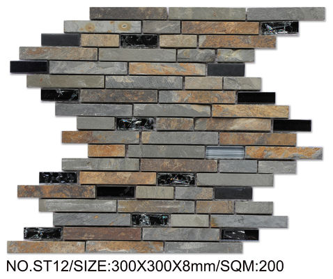 Bruin Geen Vervaag 300x300mm Natuursteen Mozaïek Voor Decoratie en Project