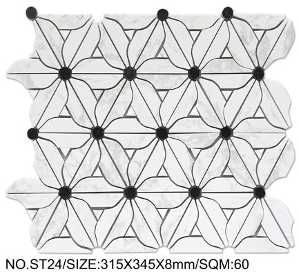 Bloem Elegant 315x345mm Natuursteen Mozaïek Voor Eetkamer en Renovatie