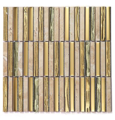 282x294mm Muur Natuursteen Mozaïeken Voor Woonkamer En Balkon Bruin Slijtvast