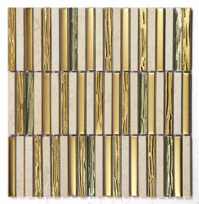 Zuurbestendige en antibacteriële geel 282x294mm natuursteen mozaïeken voor kantoor en badkamer