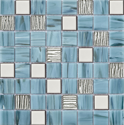 Anti-slip Blauw 304x304mm Interieur Wand Glas Zwem zwembad Mosaïeken Voor slaapkamer en eetkamer