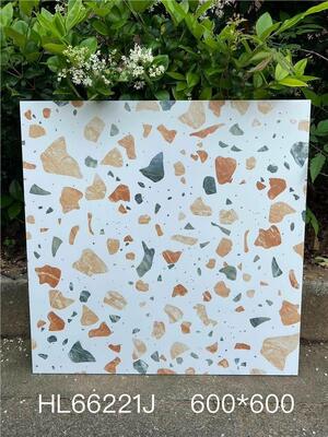 Beige Elegante 600x600mm Indoor vloer Antibacteriële Terrazzo Keramische tegels Voor badkamer en keuken