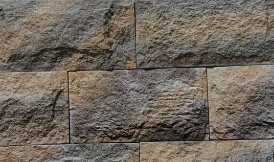 handcrafted Beige Gray Orange Cultured Stone Brick-Muur 14mm van het Paddestoelcement