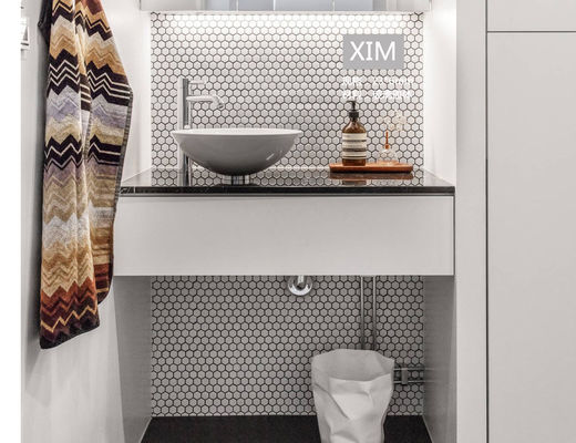 Geometrisch Berijpt SGS van de de Tegelluxe van het Glas Hexagon Mozaïek het Hotel Volledig Lichaam 305.5x265mm