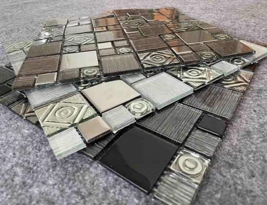 Opgepoetste Folie 30X30cm het Decoratieve van de het Metaalmengeling van Mozaïektegels Vierkante Duidelijke Kristal 1.36kgs