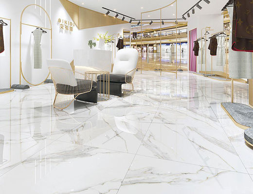 Gouden de Lijnenwit 10mm van 48kgs/ctn Calacatta Clay Marble Porcelain Floor Tiles