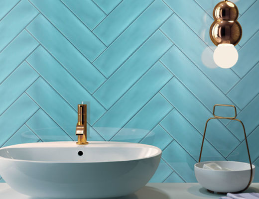 Keramische metrowandtegels 68x280mm Glanzend golvend oppervlak Modern