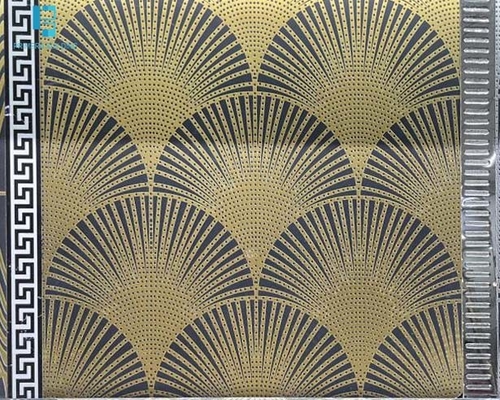 600X600MM ONTWERPT DE WAAIERVORMIGE GOUDEN LIJN DECORATIEVE VLOER EN DE MUUR BETEGELT ANTISLIPporseleintegel