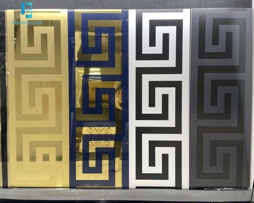 Gang Gouden Oppervlakte Geglazuurde Porseleinen Vloertegel 300x600mm Luxe Gebouw Decoratie