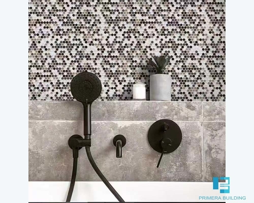 Bottenvormige keramische mosaiektegels 303x303mm Gemengde kleuren
