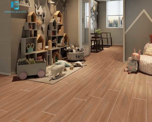 Houten Plank Look Rustieke Geglazuurde Matte Vloer En Muur Keramische Tegel 200x1200mm Bruine Kleur